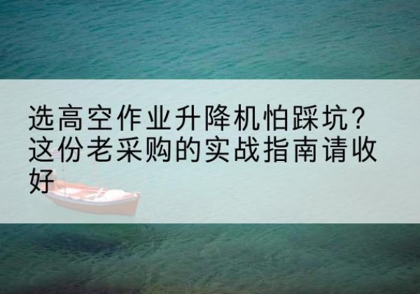 淅川高空作业升降机厂家推荐-选高空作业升降机怕踩坑？这份老采购的实战指南请收好
