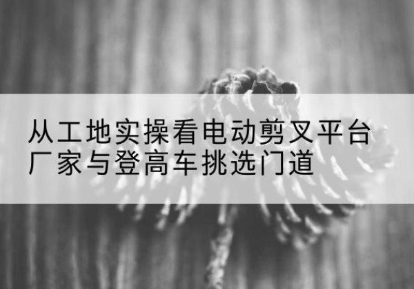 淅川电动剪叉升降平台厂家-从工地实操看电动剪叉平台厂家与登高车挑选门道